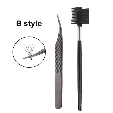 Diamond Grip Eyelash Extensions Tweezer Lash Precision Tweezers Steel Dolphin-shaped Tip, False Lashes Application Tools, Black