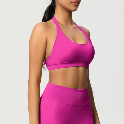 Women Sports Bra Seamless Halter Clothes Push-up Vest Brassiere Gym Top Backless Fitness Yoga Workout Running Underwear