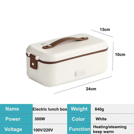 110V/220V Electric Lunch Box Portable Food Fast Heating Lunch Box 304 Stainless Steel Warmer Multi-Layer Office Lunch Box 800ml