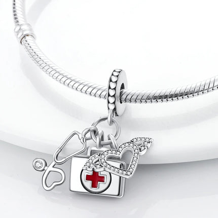 New 925 Sterling Silver Charms Bead Red Cherry Strawberry Love Heart Charm Fit Original Bracelet Pendant DIY Jewelry For Women