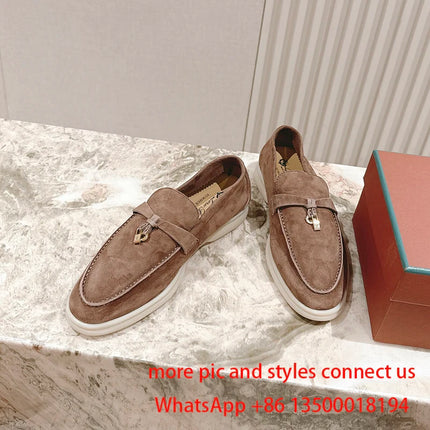 Designer luxury 2026 new casual women's fashionable and comfortable versatile loafers all leather flat shoes