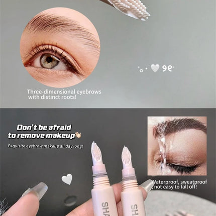 3D Brow Gel Waterproof Smudge-Proof Eyebrow Styling & Shaping with Silicone Brush Long-Lasting Hold for All-Day Wear Makeup