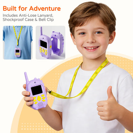 2PCS Video Kids Walkie Talkie Toy with Display 2.0'' Screen Dual Camera Two Way Receiver Electronic Interphone for Children Gift
