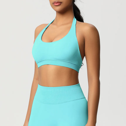 Women Sports Bra Seamless Halter Clothes Push-up Vest Brassiere Gym Top Backless Fitness Yoga Workout Running Underwear