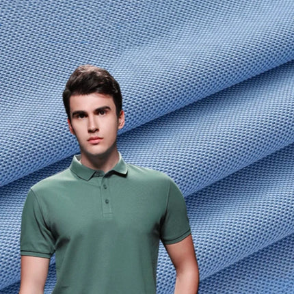 Pure Pique Fabric Classic Comfort Mesh Spring Summer Collar Polo T-Shirt Breathable Designer Knit Clothing DIY Material