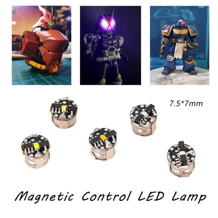2pcs Magnetic Control Led Lamp Wireless Light Model Toys for Diy Model Making/Cars/House Decoration/Diorama/Robots with Battery