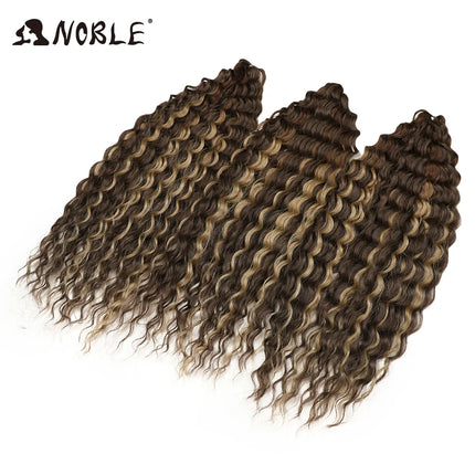 Noble 24Inch 300g Crochet Hair Curl Hair Water Wave Ombre Blonde Twist Crochet Hair Braid Hair Deep Wave Braiding Hair Extension
