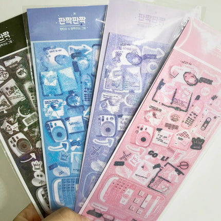 SKYSONIC Dark Style 6pcs/4pcs/2pc Full Set Series Decorative Stickers Cool Kpop Idol Card Album Dialog Sticker Korean Stationery