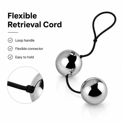 Metal Kegel Balls for Women, Weighted Stainless Steel Vaginal Exerciser with Silicone Retrieval Cord Adult Pelvic Floor Trainer