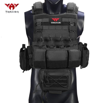 YAKEDA Quick Release Hunting Vest - 4 Metal Buckles Triple Mag Pouch / YAKEDA Quick Release Hunting Vest - 4 Metal Buckles Triple Pouch