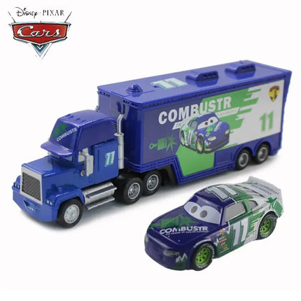 Pixar Cars Lightning McQueen Mack Uncle Truck Black Storm Jackson Cruz Set Metal Diecast Model Toy Kids Christmas Gift