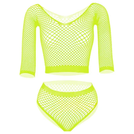 Sexy Pure Desire Underwear Women's Thin Transparent Temptation Mesh Clothes Hollow Mesh Top Shorts Romantic Three Point Set