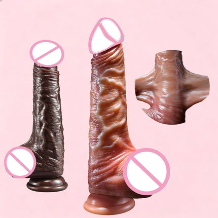 Realistic Wearable Strapon Dildo with Sliding Testicles for Women - Skin-Like Anal & Vagina Masturbation Tool with Big Penis Si