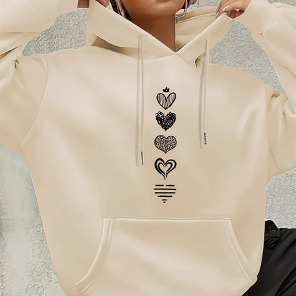 2025 Autumn and Winter Women's Casual Hoodie Geometric Pattern Hooded Collar Autumn and Winter Casual Wear Personality Y2K Top