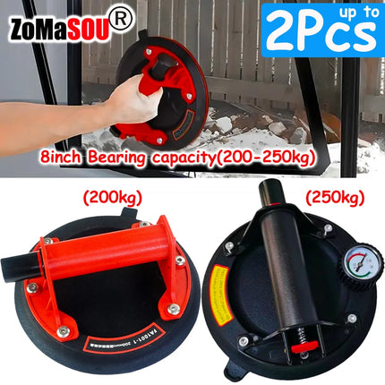 8 Inch Vacuum Suction Cup Glass Sucker 200/250kg Loading Capacity Heavy Duty Vacuum Industry Spreader to Tile Windshield Window