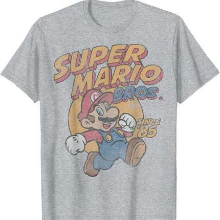 classic game Super Mario graphic unisex 100%cotton shirt,2026 summer New Men vintage fashion O-neck Japanese Harajuku T-shirt