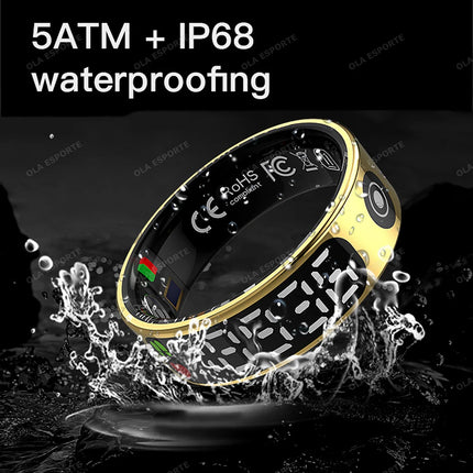 New LED Display Screen Smart Ring 2026 Men Women Heart Rate Sleep Monitoring GPS Motion Real Time IP68+5ATM Waterproof Smartring
