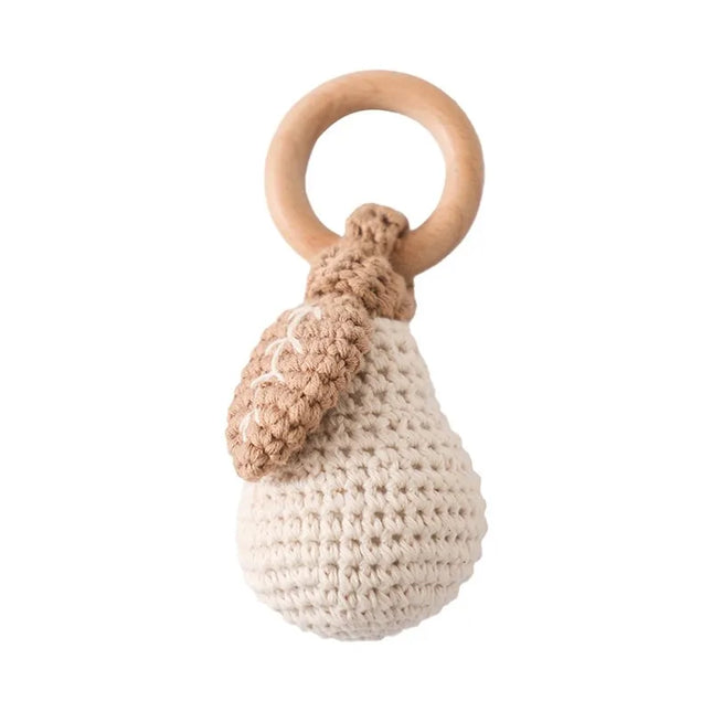 For Lemon Rattle Bite Strength Exercise Comfort Toy Children's Crochet Fruit Rattle Music Toy Teether Newborn Toy Rattle Gift