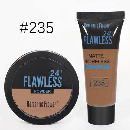 Three-color dark skin pressed powder concealer set, matte effect, oil control, waterproof, sweat-proof, create facial shadows