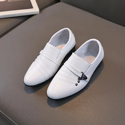 Spring Autumn Boy Leather Shoe Fashion Causal Children's Slip-on Loafers Versatile Kids Formal Students Performance Black Shoes