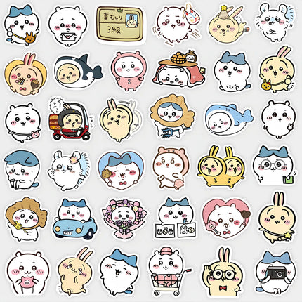 100pcs Kawaii Jiikawa Cartoon Stickers Decorative Desk Laptop Scrapbook Luggage Stationery Cute Graffiti Sticker for Kids Gift