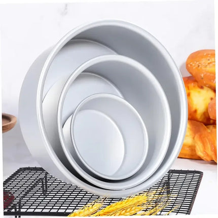 1-PCS Anodized Round Solid Bottom Cake Pan,4/5/6/7/8/9/10 Inch Aluminum Alloy Cake Baking Mold for Kitchen,Oven,Cheesecake,Bread