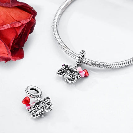 925 Sterling Silver Motorcycle Sports Car Bicycle Charms Pendents Fit Qikaola Original Bracelets Fine DIY Birthday Jewelry Gifts