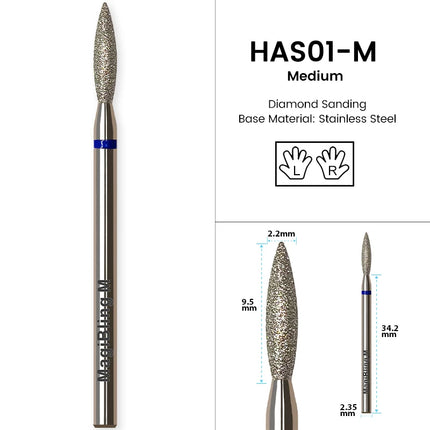 MagiBling Diamond Nail Drill Bits for Efile Buffer Manicure Left Right Rotary Cuticle Nail Corner Polish DIY Nails Tools 3/32"