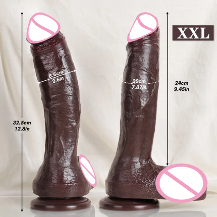 Realistic Long Dildo Black Anal Plug with Suction Cup Big Penis Butt Plug Long Dick Sex Toys for Women men Phallus Anal Dilator