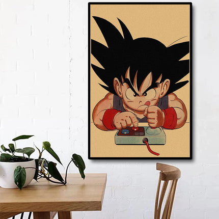 Japanese Surrounding Anime Retro Dragon Ball Poster Goku Gohan Vegeta Piccolo Friza Canvas Painting Print Wall Art Children Gift