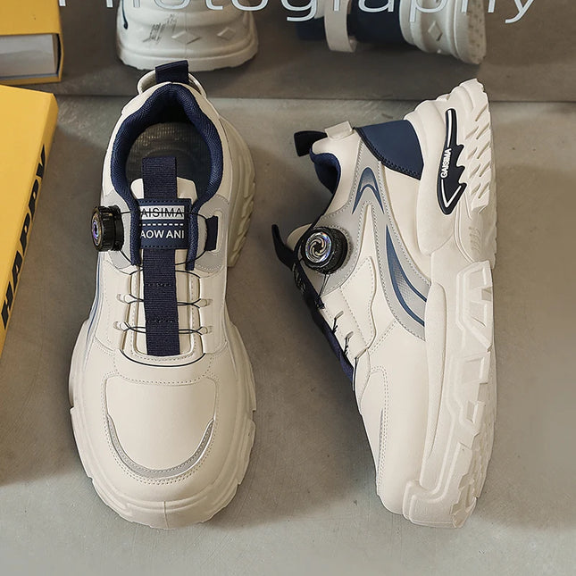 2025 Autumn New Men's Versatile High-Top Trendy Thick-Soled Running Shoes Breathable Casual Trendy Shoes