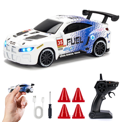 1/64 High Speed Drift RC Car with Light 2.4G 4WD Remote Control Car Desktop Mini Racing Cars Full Proportion Cars Model Gifts