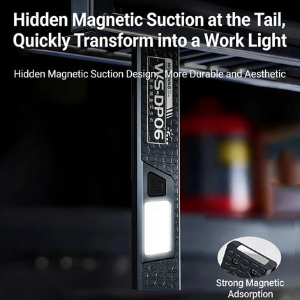 Powerful Mini COB LED Keychain Flashlight USB C Rechargeable Hanging Work Light 550LM Waterproof Camping Walking Pocket Lamp