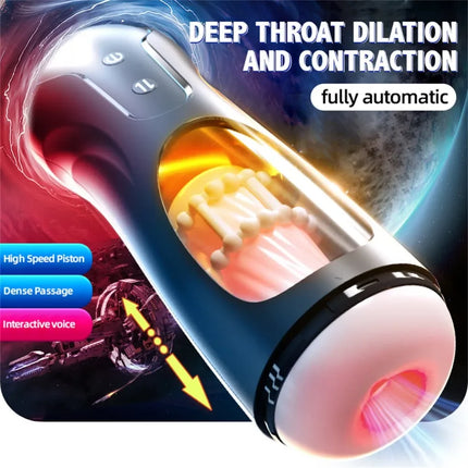 Masturbation Cup for Men with Electric Telescopic Automatic Telescopic Piston Pumping Masturbation Device Adult Sex Toys