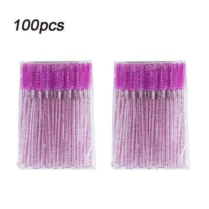 New 100pcs Eyelash Extensions Brush Microbrush for Eyelashes Spoolie Brushes Eyebrow Comb Brushes Makeup Cosmetic Tools HZS24