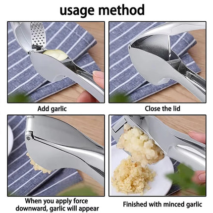 Stainless Steel Garlic Press Kitchen Special Garlic Mincer Garlic Crusher Detachable Easy to Clean Squeeze  for Fine Garlic