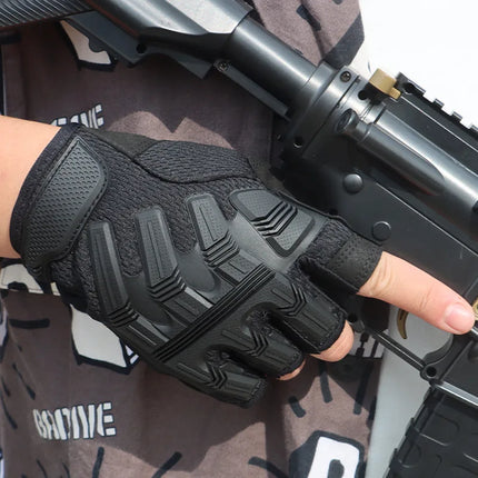 Outdoor tactical half-finger gloves rock climbing sports motorcycle riding protection labor protection work tool gloves men