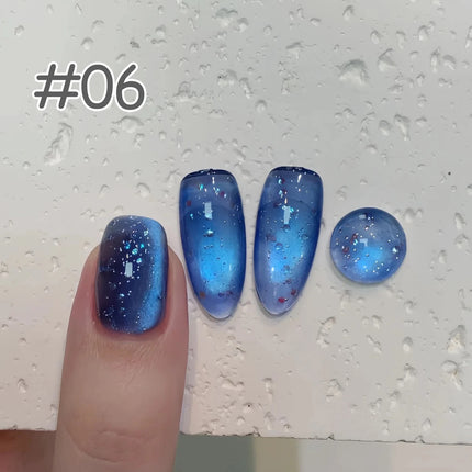 1-6PCS Popular Winter Internet Celebrity Hot-selling Northern Lights Cat Eye Magnet Gel Nail Polish Nail Art Nail Supplies