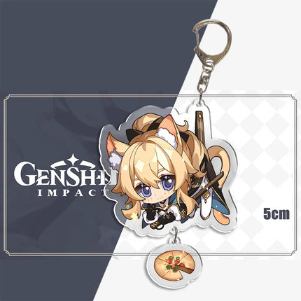 Genshin Impact Keychain Pendant ZhongLi Klee Raiden Shogun Xiao Wendi LingHua Car keyring Women Bag Charms Anime Game key chains