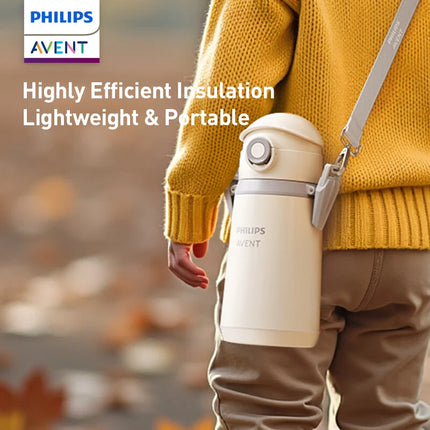 Philips Kids' Insulated Carrier Bottle 500ML thermos cup Portable thermos cup with straps 316 Stainless Steel