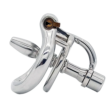 Adult Male Chastity Cage Lock with Removable Urethral Catheter Penis Cage Cock Ring Slave Restraint Sex Toy for Men