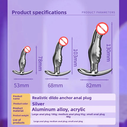 Metal Anal Plug Metal Dildo Butt Plug G-spot and P spot Stimulating Prostate Massager Adult Masturbation Anal Toys