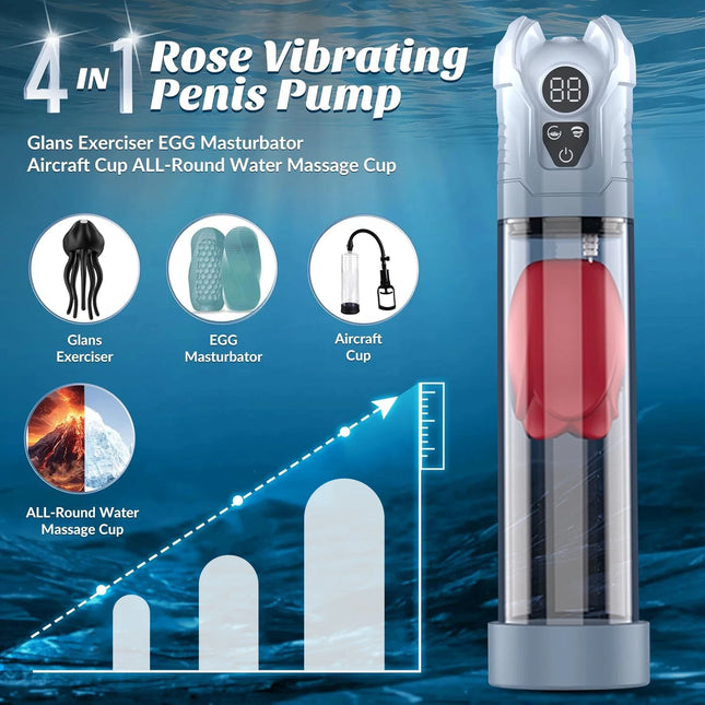 Electric Penis Pump Male Masturbators 5 Suction 6 Training Mode Automatic Masturbator LCD Pumps Enlargers Ault Sex Toys for Men