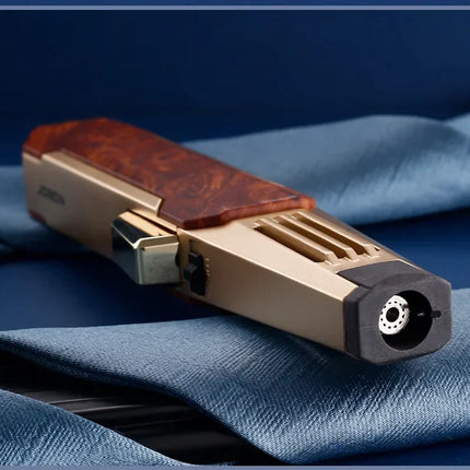 JOBON Metal Outdoor Windproof Turbine Torch Strong Fire Power Blue Flame Straight Butane Gas Lighter Gas Kitchen BBQ Welding