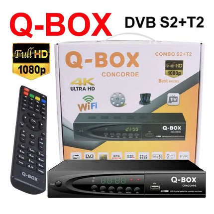 2026 DVB-T2 DVB-S2 Combo QBOX Satellite TV Receiver Tuner H.264 MPEG 4 Digital TV Decoder 1080P HD Time Shift EPG Decoder Stock