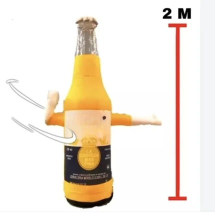 Customized Inflatable Beer Bottle waver for Advertising with Waving Arms LED Light and Blower Welcoming at Bar Door for Corona