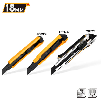 High Carbon Steel Blade Utility Knife Durable Industrial Replaceable Office Art Student Supplies Stainless Steel Paper Cutter
