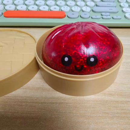 Hot Glitter Dumpling Squishy with Box Dumplings Sensory Squeeze Toy for Stress Relief Fans Gift