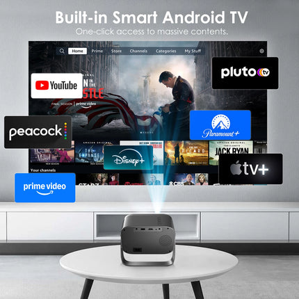 Salange Portable Smart Projector Android11 5G Wifi6 Bluetooth5.2 Mini Beamer Home Cinema Theater Outdoor TV 4K Movie Projector