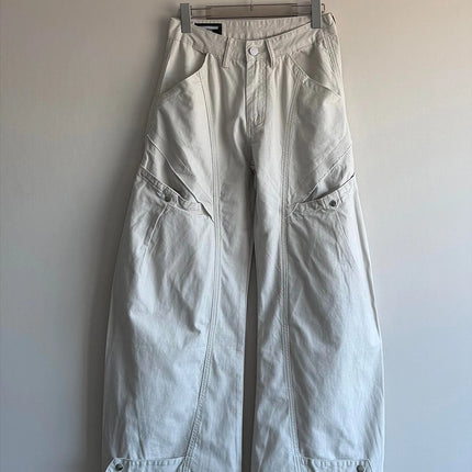 Cleanfit Design Sensation Casual Workwear Trousers Wide Leg Knife  in Beige Casual Straight Cut Leisure Youth Pants